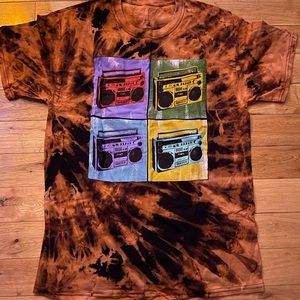 Bleached Tie Dyed Graphic T-Shirt